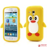 Силиконовый чехол Пингвин для Samsung S7562 Galaxy S Duos (желтый)